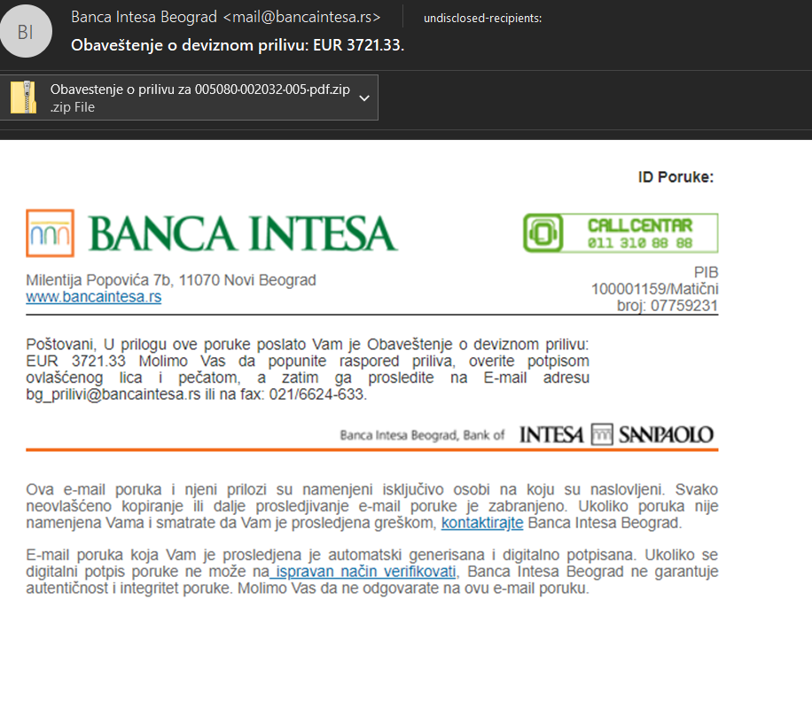 Intesa phishing